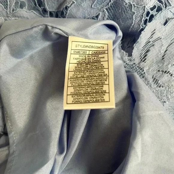 BB Dakota Small Lace Overlay Mini Dress , Sky Blue - Picture 3 of 4